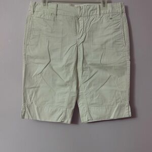 Women's Flat Front Cream Chino Shorts with Classic Fit